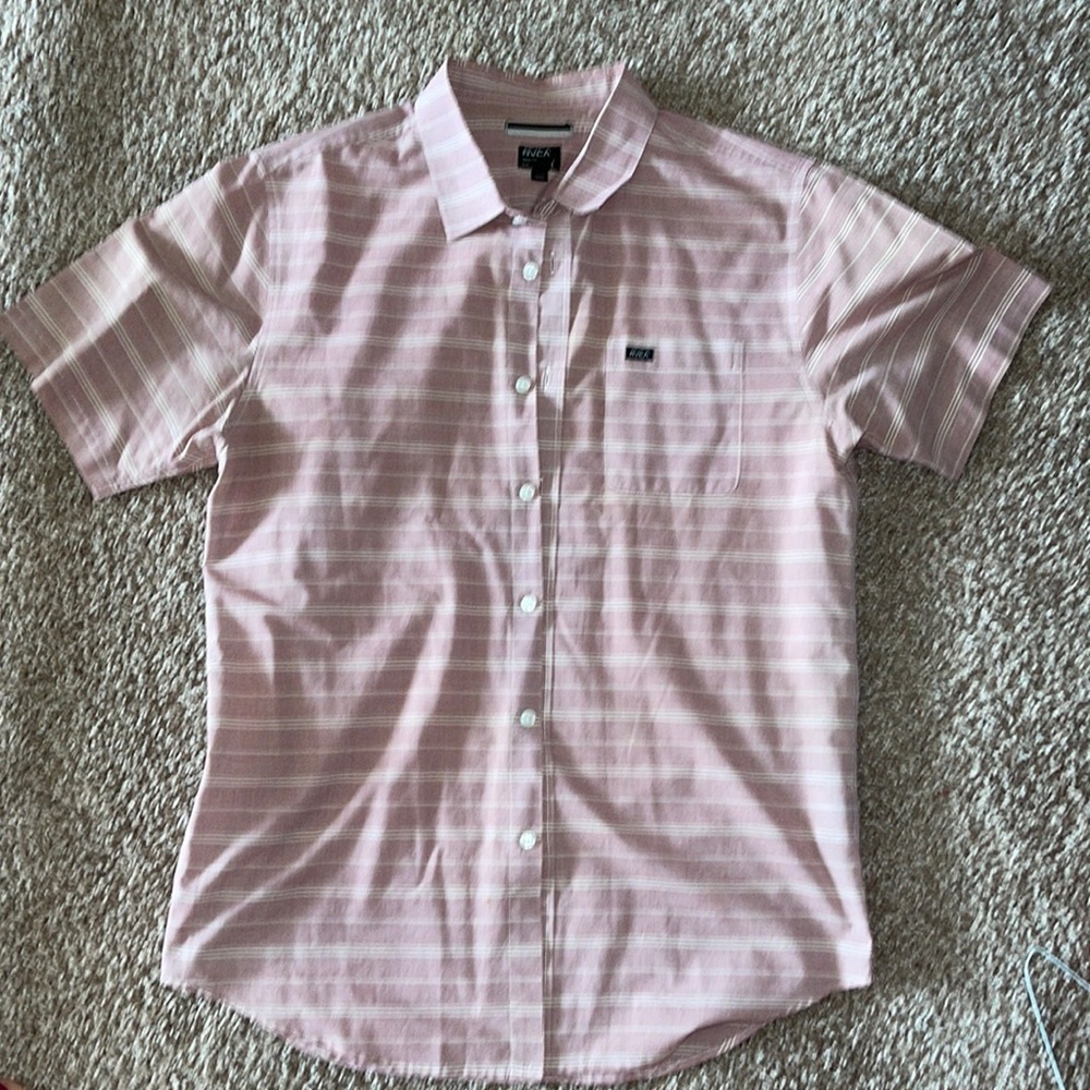 RVCA burgundy & white button down